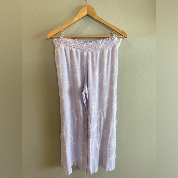 BP‎ Nordstrom Wide Leg Purple Floral Print Pants Small EUC - Picture 1 of 8